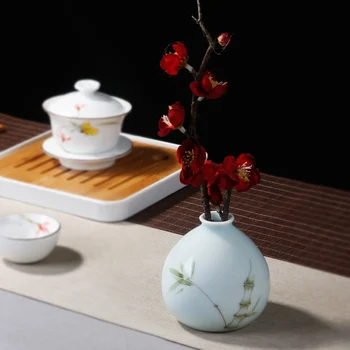 

Vintage Home Decor Ceramic Flower Vases For Homes Antique Traditional Chinese Small tea bottle And White Porcelain Vase For Flow