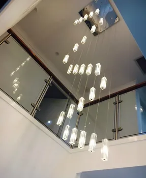 激安 階段正方形 Led ペンダントライトダイニングルーム階段 20-25 個 G4 Led Luminaria ヴィラスポットスターライト · ロングスパイラルランプ