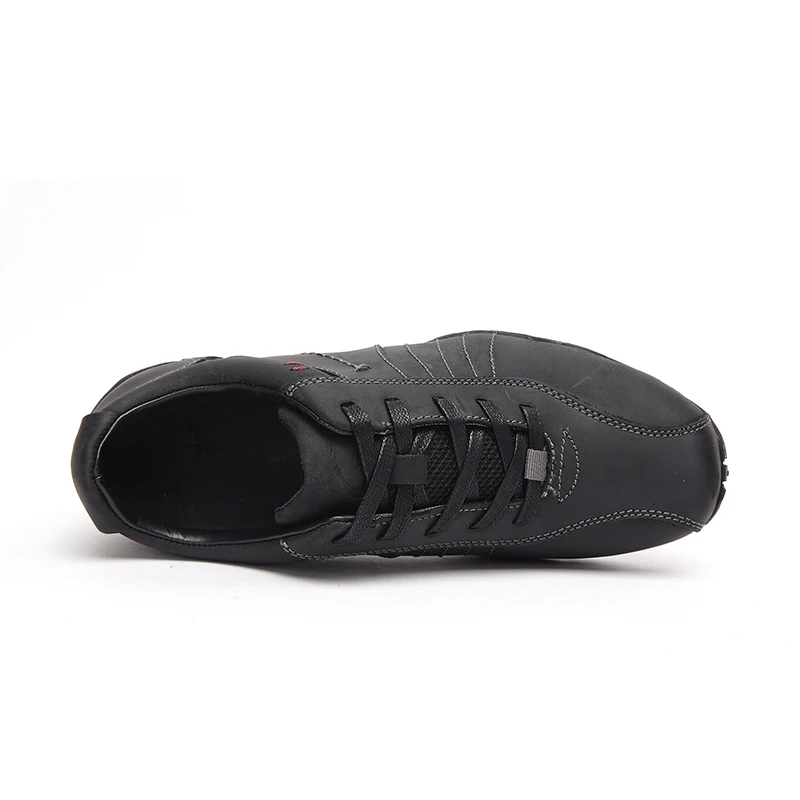 LINGGE Brand Business Style Men's Shoes Genuine Leather lace-up Men Shoe Rubber Sole Brown Male Shoe Comfortable Casual Shoes