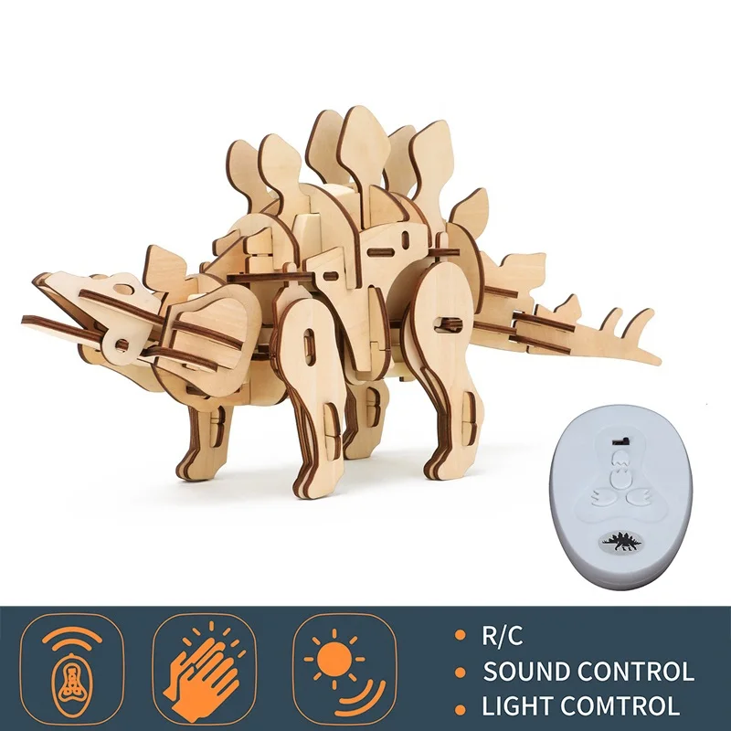 Robotime DIY Stegosaurus игрушки с дистанционным управлением прогулочный ревущий динозавр