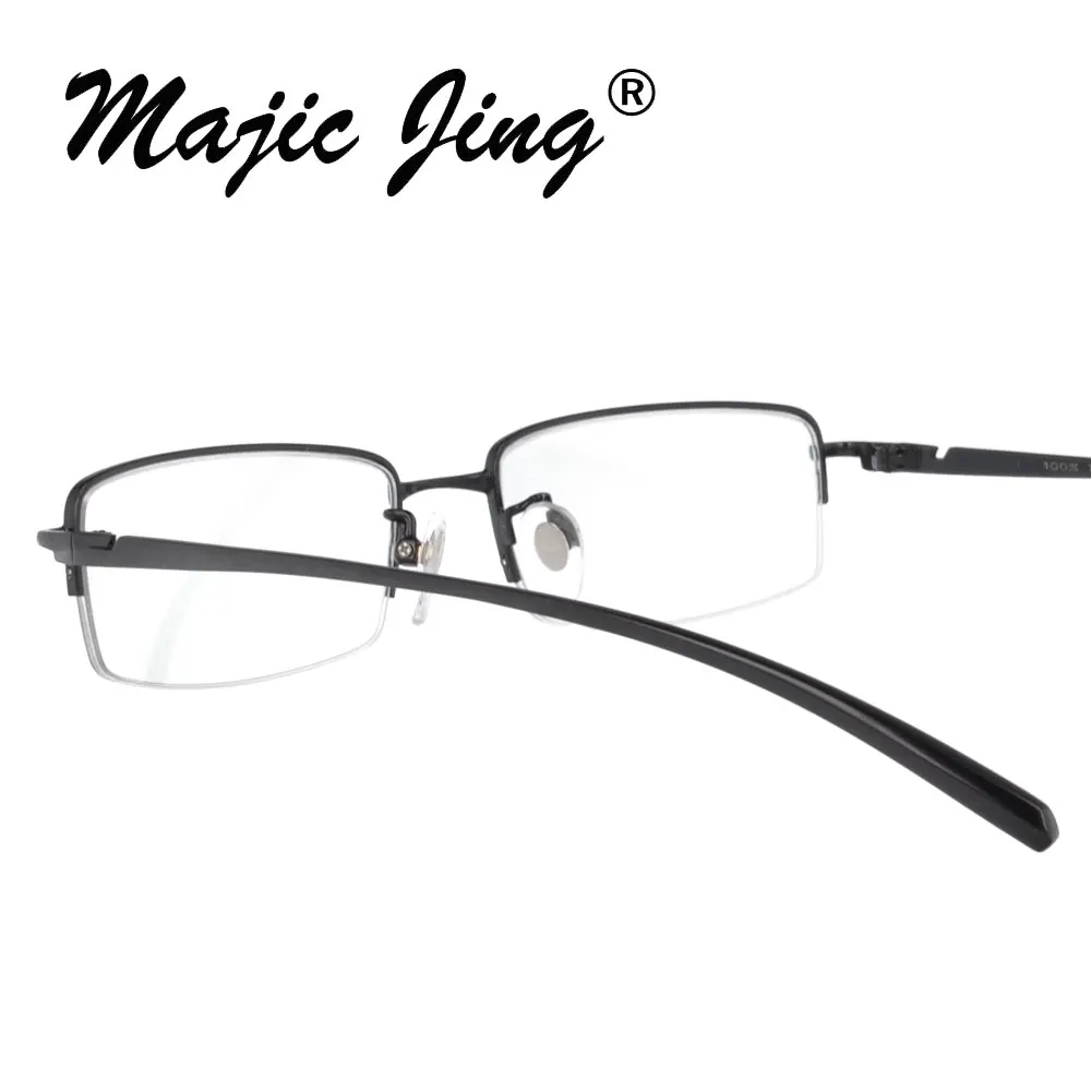 Титановые очки для близорукости полуобода мужские прямоугольные оправы по рецепту очки для близорукости 9213