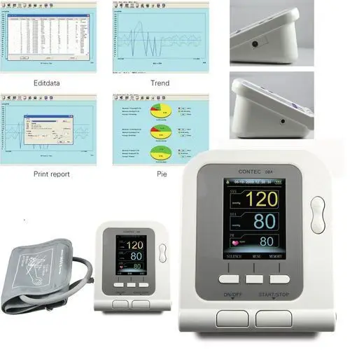 

Contec08A Digital Blood Pressure Monitor Cuffs USB SpO2 Probe Pulse Rate Ox Oxi Meter Oximeter Oxymeter Patient Oxygen Sensor