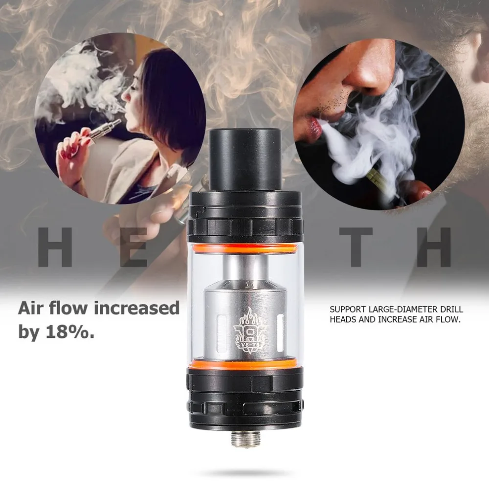 

Portable Electronic Cigarette TFV8 Cloud Beast Tank Atomizer Top Filling System 6ML Tank with Sub Coil Heads Kit dropshipping