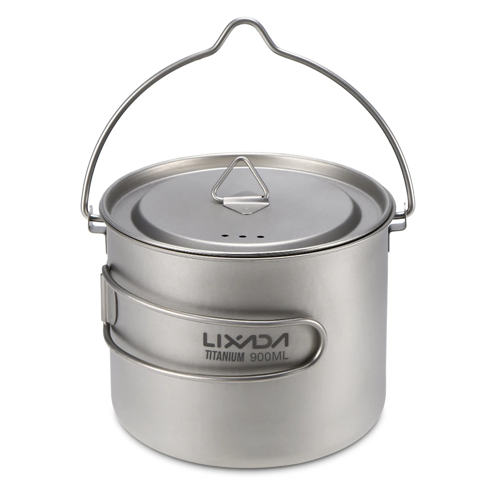 Lixada 900ml Titanium Cup Pot Portable Water Cup Hanging Camping Pot With Lid And Foldable Handle For Outdoor Hiking Picnic Outdoor Tablewares Aliexpress