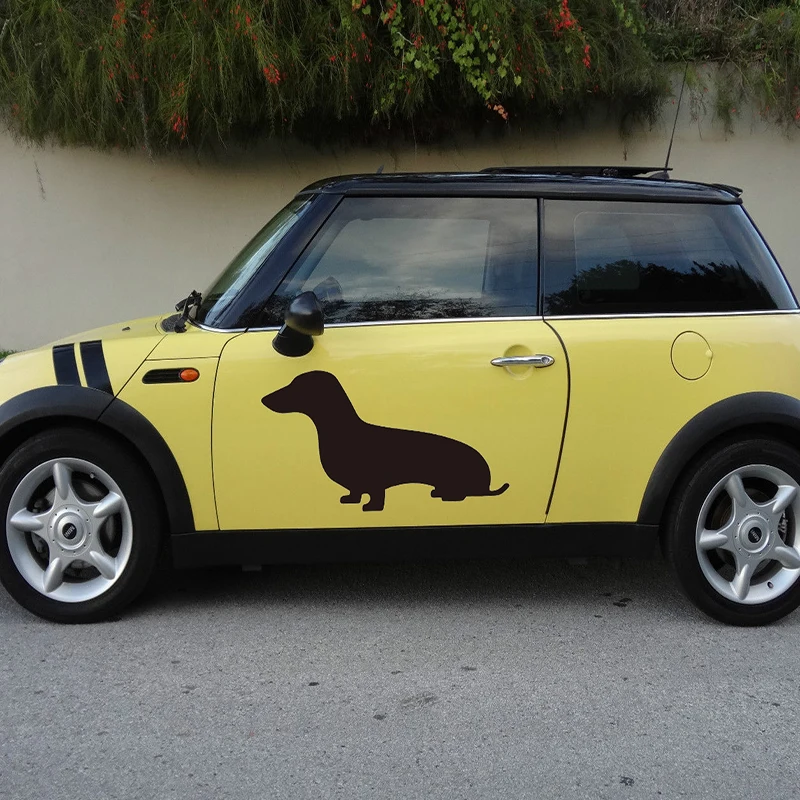 Online 58cm X 36 7cm 2 Dachshund Small Dog Silhouette Online 58cm X 36 7cm 2 Dachshund Small Dog Silhouette Graphics One For Each Side Sticker Car Door Pup Vinyl Decal 8 Colors Aliexpress