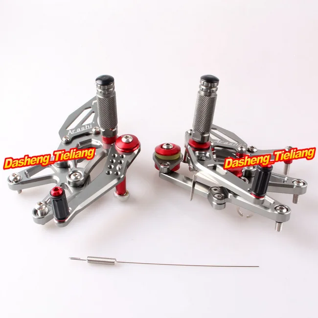 

Rearset Footrest Foot Pegs For Triumph Daytona 675 675R 2013 2014 2015 2016 Adjustable CNC Alumium Alloy, Grey