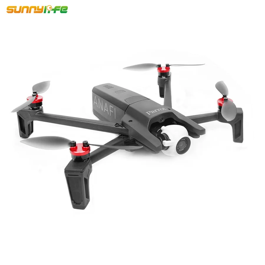 4Pcs Aluminium Alloy Motor Protection Protective Cover Dustproof and Anti-knock Cover for Parrot ANAFI - Red Black-1
