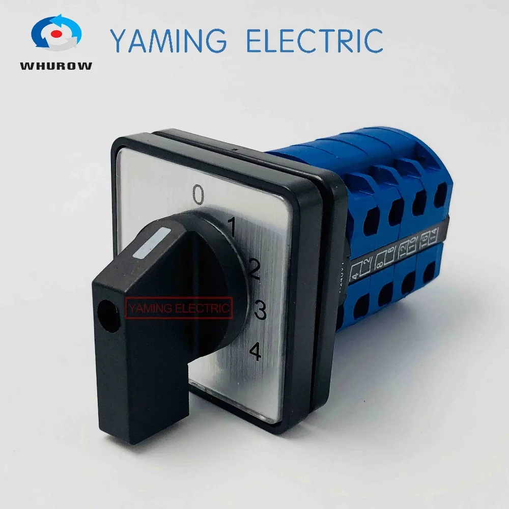 

LW26-20/4 4 positions Selector Cam switch 4 phase multi-position 20A 660V Changeover rotary switch 16 terminals YMW26