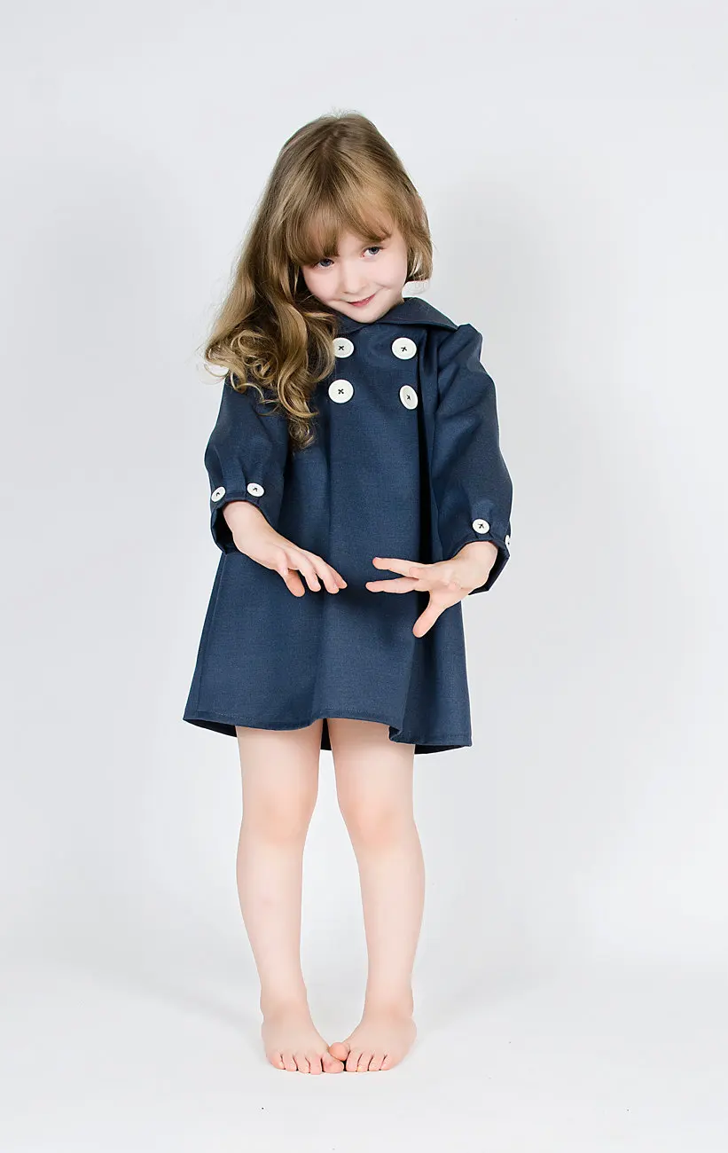 New Arrival 2015 Kids Girls Coat Dresses Baby Girl Fall Fashion Dress Girl Bow Princess Dress