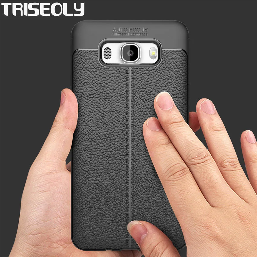 TRISEOLY чехол для Samsung Galaxy J7 (2016) J710F J710 простой роскошный полузавернутый PU кожаный