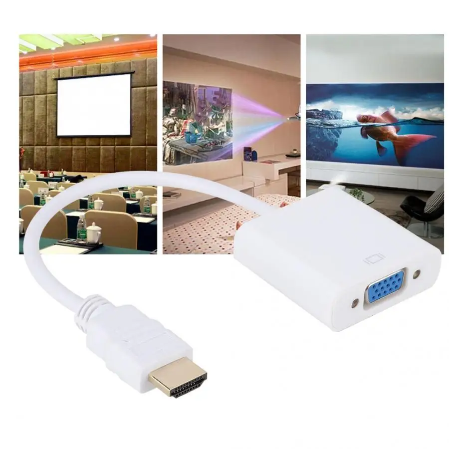 audio cable 1080P HDMI Male to VGA Female Video Cable Cord Converter Adapter with Audio Cable audio line