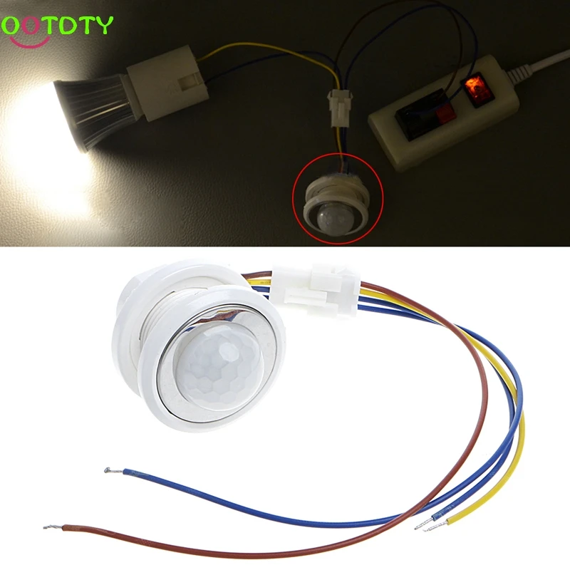 40 мм светодиодный PIR Детектор инфракрасный датчик движения переключатель с задержкой времени регулируемый