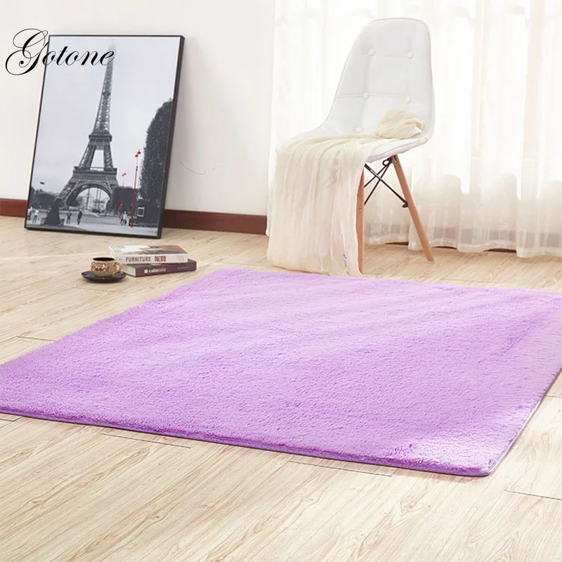 Plush Silky Carpet Mats Sofa Bedroom Living Room Bedside Anti-Slip Floor Hairy Carpets Bedroom Soft Seat Badroom Set Carpet  GT0016 (2)