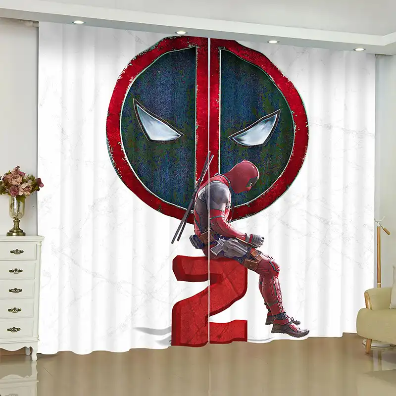 Deadpool Curtains For Window Marvel Super Hero Suicide Squad