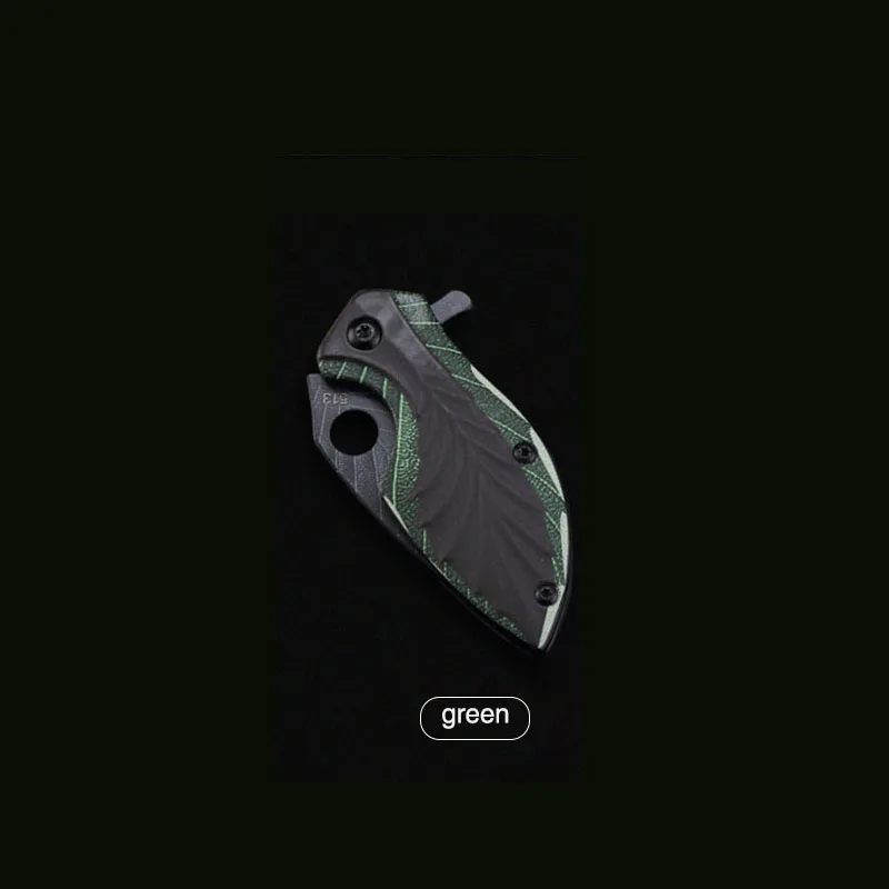 Karambit Походный нож для выживания с нержавеющей ручкой, Многофункциональный Открытый тактический Спасательный Инструмент, складной карманный нож для охоты - Цвет: green