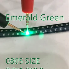 100 шт. XIASONGXIN светильник зеленый 0805 SMD светодиодный светильник диоды чистый зеленый изумруд 520-530nm 3,0-3,4 v