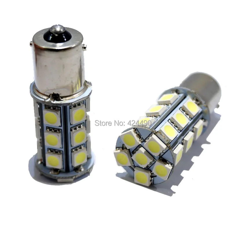 

AORUNYEBAO 10pcs 1156 BA15S led light s25 P21W 24 SMD 5050 LED Red White yellow Car lamp Tail Led Bulb turn signals Lights 12V