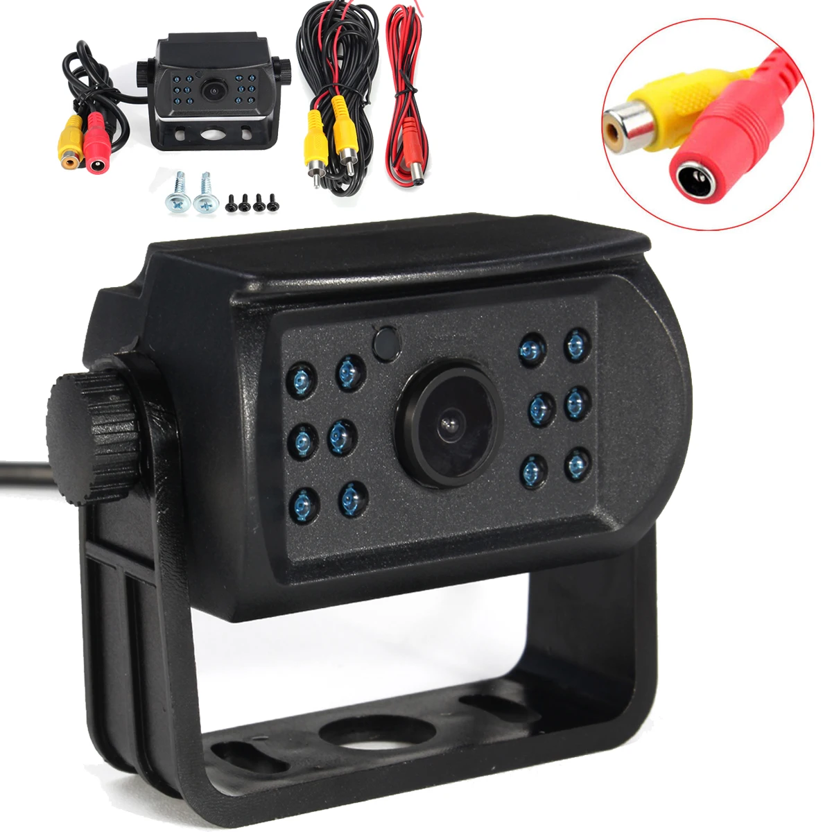 

12V/24V 4Pin CCD Bus Trailer IR LED Night Vision Car Rear View Backup Reverse Camera Parking Camera For Bus Truck