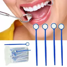 100 шт одноразовые 22 мм синие пластиковые стоматологические экзамена зеркала для полости рта Зубное зеркало милые стоматологические инструменты пластиковое стоматологическое зеркало