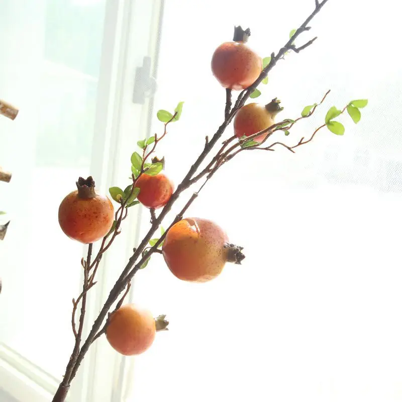 6 головок искусственное растение гранатовый поддельный цветок 96 см DIY домашнее свадебное украшение для рождественской вечеринки пенные ягоды реквизит для фотосессии