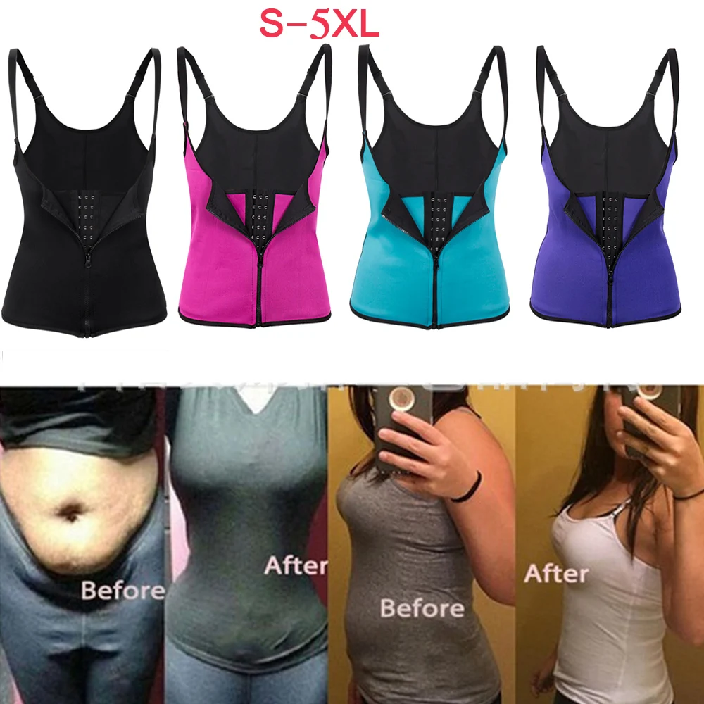 Shaper Waist Trainer Vest Corset Women Cincher Zipper Hook Body Shaper Cincher Tummy Control Slimming Underwear Push Up Shirt