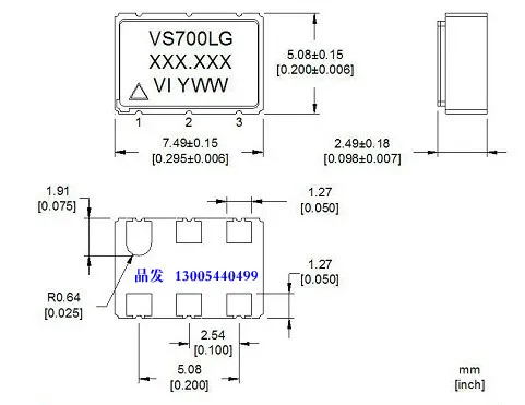 3 шт. Напряжение Управление SMD Кристалл VCXO 5*7 5070 6 P 61,44 м 61,440 мГц 61,440 м