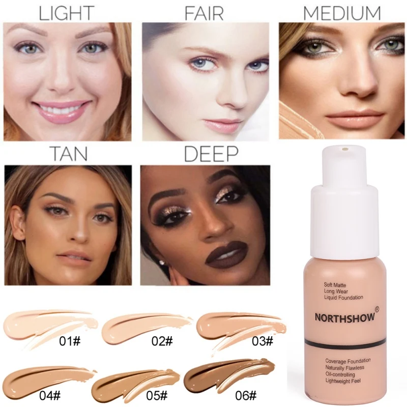 

Professional Matte Waterproof long-lasting Oil Control Concealer Foundation Liquid Natural Cosmetic Easy To Apply Makeup