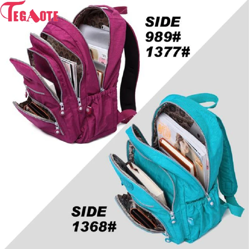 TEGAOTE, школьный рюкзак для девочек-подростков, Mochila Feminina, женские рюкзаки, нейлоновый водонепроницаемый повседневный рюкзак для ноутбука, женский рюкзак