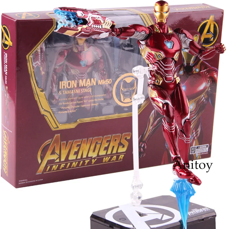 SHF Figuarts Iron Man MK50 & Tamashi Stage PVC Marvel Avengers Infinity War Action Figure Iron Man Mark 50 Collectible Model Toy