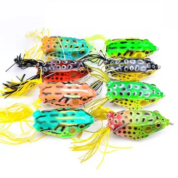 

5PCS Soft Frog Fishing Lure Grub worm Silicone Bait T tail 6cm/13g