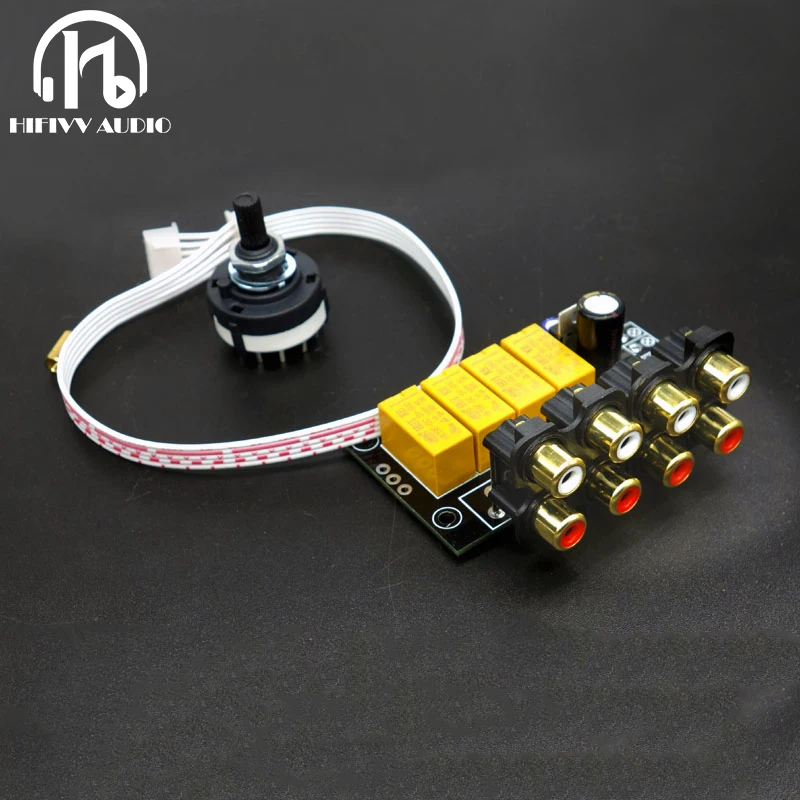 

hifi audio 4 pairs RCA input Source Selector For Audio Preamp Power Amplifier DIY Kit assembled board 4 ways in 1 output