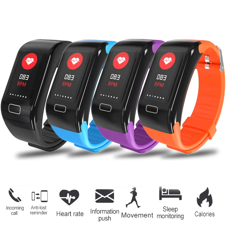 

Smart Wristband Color Screen Watch Blood Pressure Heart Rate Monitor Sport Pedometer Smart Bracelet Calling Information Reminder