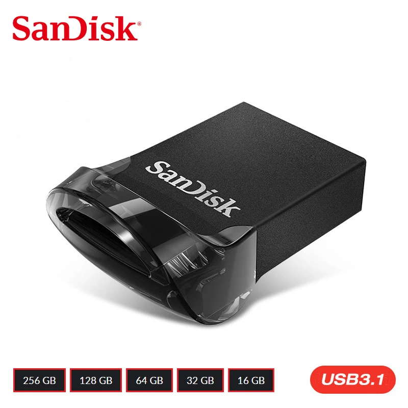 Натуральная SanDisk CZ430 USB флэш-накопитель 64 ГБ 32 ГБ оперативной памяти, 16 Гб встроенной памяти, мини USB флэш-накопитель USB 3,1 до 130 МБ/с. USB 3,0 USB флешки 128 ГБ