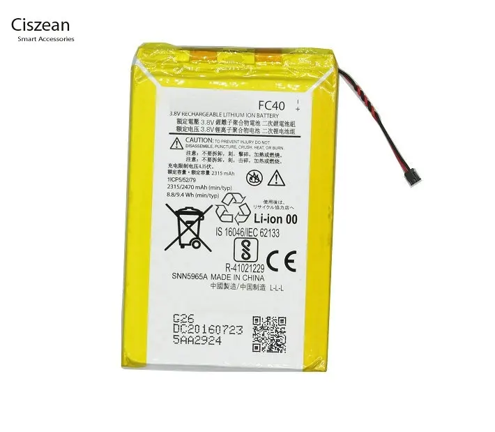

Ciszean 1x FC40 Phone Replacement Battery For Motorola Moto G XT1548 XT1540 XT1542 2315mAh Batteria Batterij Batteries