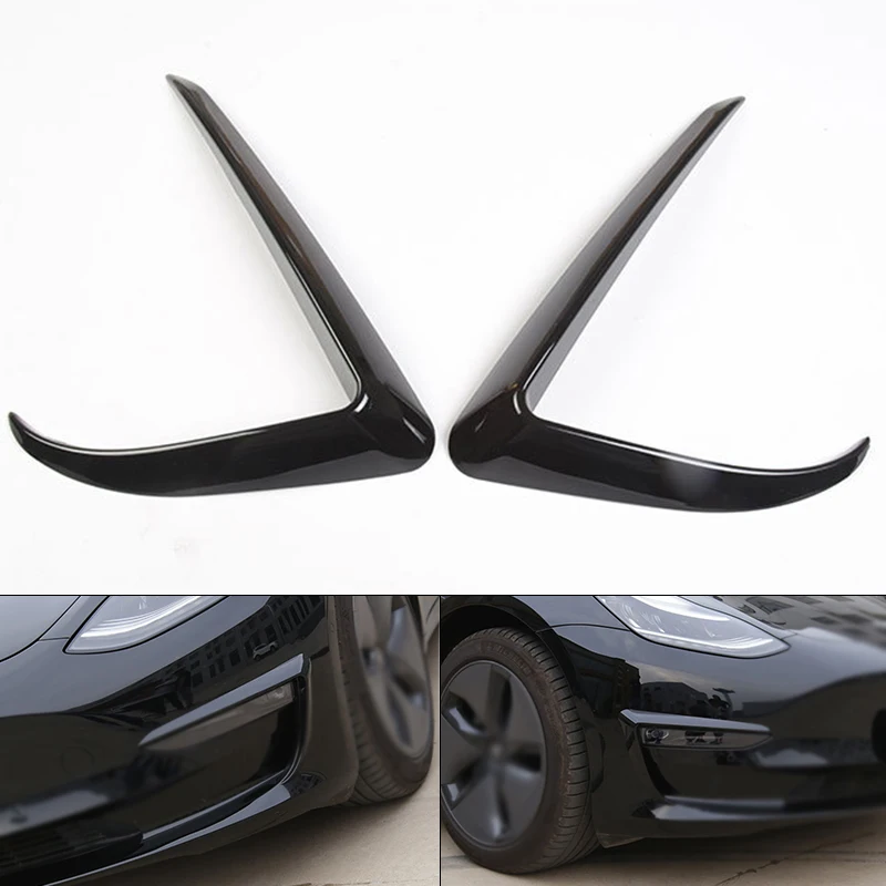 

1 Pair Car Headlight Fog Lamp Protection Frame Bumper Modification For Tesla 3 ABS Black Fog Lamp Protective