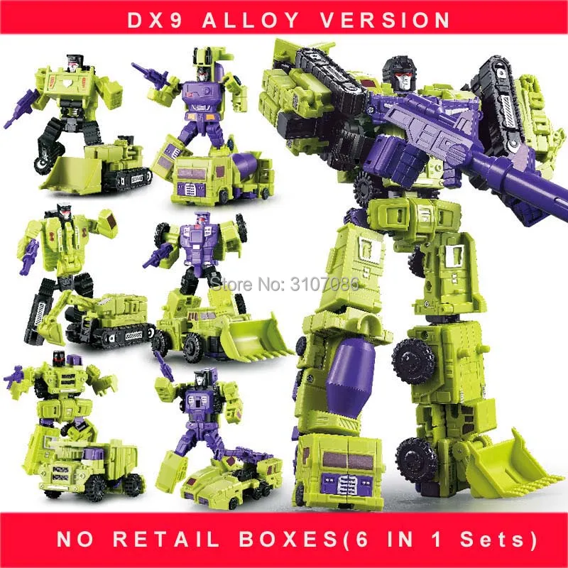

G1 Transformation WJ Devastator 6 IN 1 Set DX9 Alloy Metal Engineering Truck Mode KO Action Figure Robot Toys