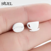 SMJEL nuova tazza di caffè e fagioli orecchini per le donne regalo Brincos minuscola tazza di tè orecchini gioielli di moda boucle d'oreille