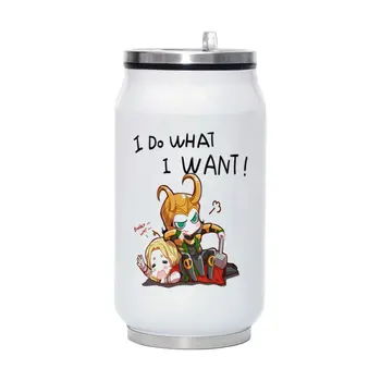 

I do what i want thor loki Travel Water Bottle 280ML Stainless Steel Coffee Vacuum Flask Portable Mug Y008