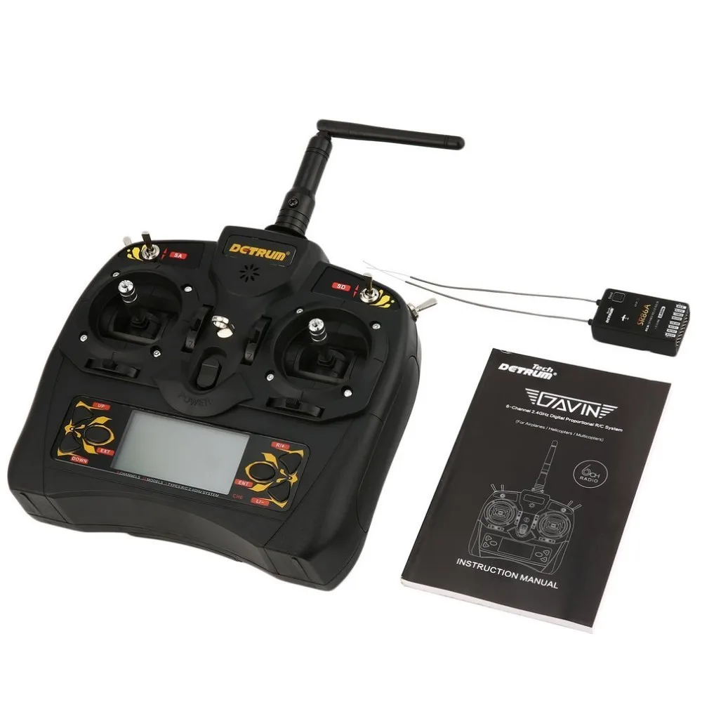 

Detrum GAVIN-6C 2.4G DSSS FHSS 8 Channels Remote Control +Istone SR86A Fixed Wing Meteorite Stabilization Receiver DTM-T009