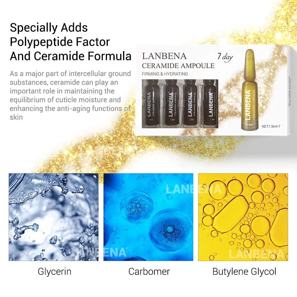 LANBENA Ceramide Ampoule Сыворотка увлажняющая укрепляющая против морщин термоусадочная