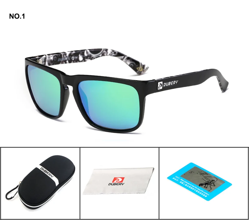 Бренд dubery, дизайнерские поляризованные солнцезащитные очки, мужские очки для вождения, Мужские Винтажные Солнцезащитные очки, Spuare, зеркальные, крутые, UV400 Oculos - Цвет линз: C1