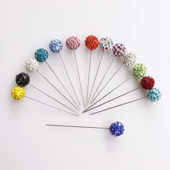 

20pcs/lot Muslim Brooch Pin Wedding flower ball Bouquet Decorate Rhinestone Ball Crystal bead Hijab scarf Pin