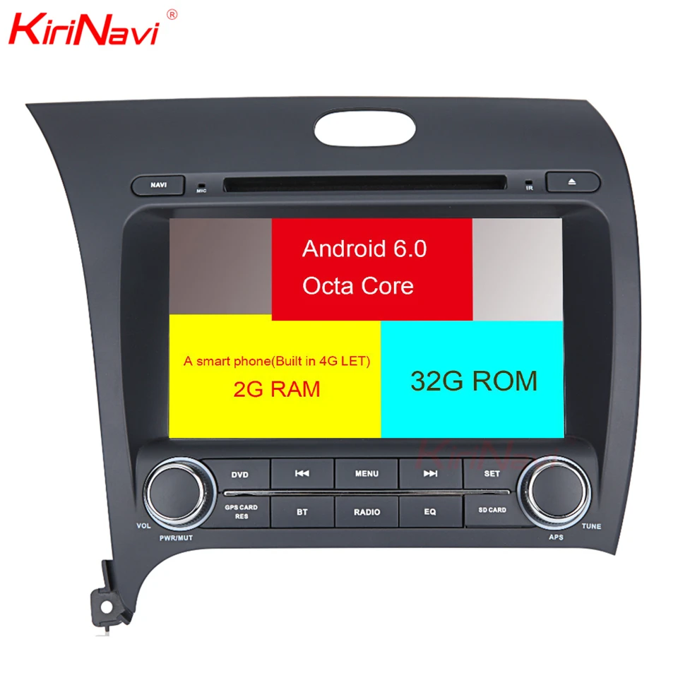 

KiriNavi Octa core 4G LET android 7 car navigation system for Kia Forte Cerato K3 head unit 2013 - 2017 support 4K Video 4G