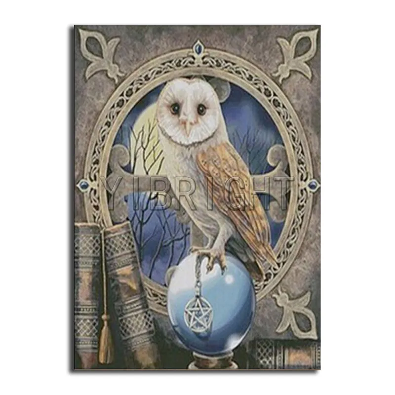

Full Round Diamond mosaic Magic book 5D DIY Diamond embroidery Cross stitch Owl Full Square Diamond painting Night Landscape
