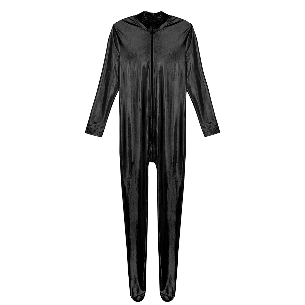 TiaoBug Men Stretchy Long Sleeves Full Body Jumpsuit Stage Performance Dance Costumes Ballet Gymnastics Leotard Unitards Overall mens dancewear