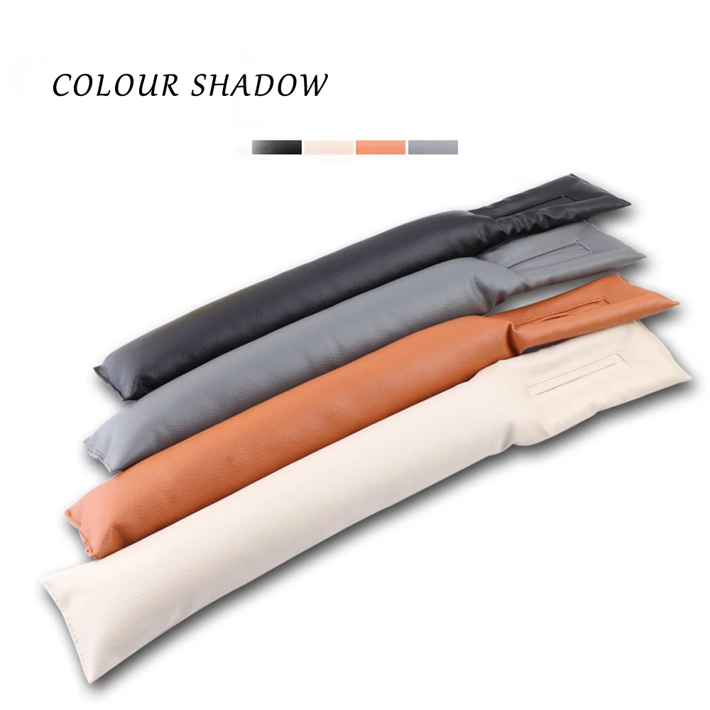 

Colour Shadow 1 piece Black Beige Brown Car Seat Cushion Crevice Gap Stopper PU Leather Leakproof Protector car seat cover pad