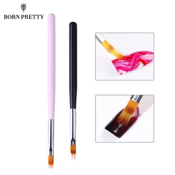 

Gradient Acrylic Brush UV Gel Painting Pen Pink Black Wooden Handle Nail Art Tool