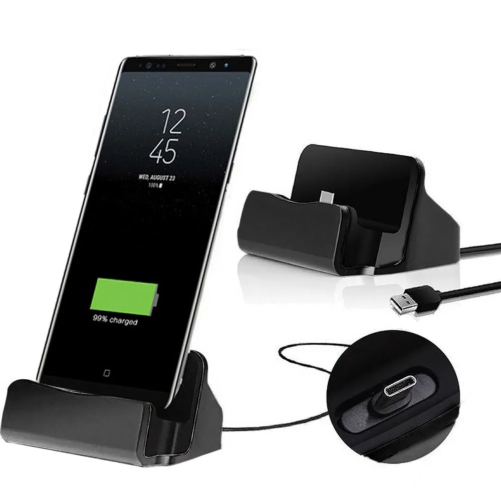 MLLSE USB-C Dock Charger Desktop Charging Data Sync Stand Station Holder For SAMSUNG S8 S9 Plus A5 A7 2017 HUAWEI P2 Pro P10 9+ (2)