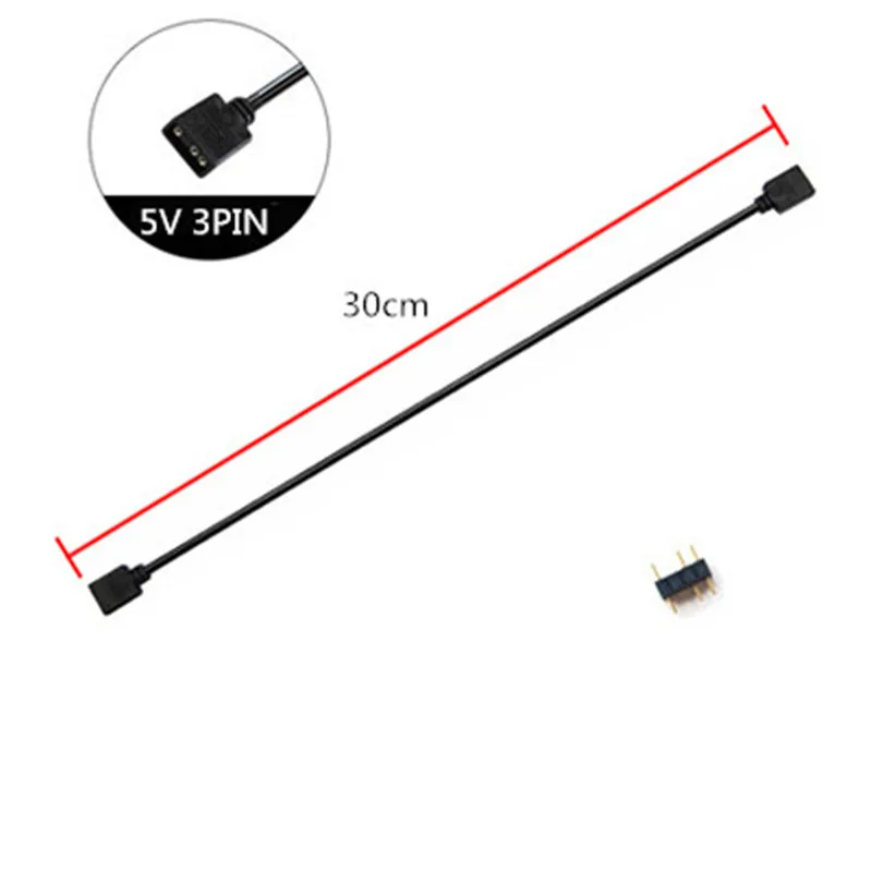 3Pin Extender Cable Материнская плата интерфейс 3PIN/4PIN AURA RGB 1-4 интерфейс сплиттер адресуемый D-RGB синхронизация концентратор передачи удлинитель - Цвет лезвия: 3Pin Extender Cable