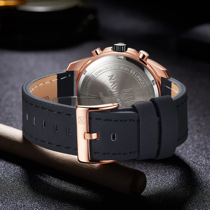 Kaufen Männer Watchs NAVIFORCE Top Marke Luxus Mode Männer Quarz Gold Uhren Männlichen Leder Army Military Sport Uhren Relogio Masculino